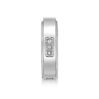 Channel Set Hoop Earring in Stainless Steel