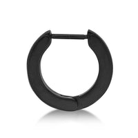 Channel Set Hoop Earring in Black Ion Plated Stainless Steel