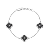Flora Halo Three-Station Flower Bracelet