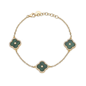 Flora Halo Three-Station Flower Bracelet