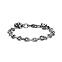 Skull Bracelet in Black Finish Stainless Steel