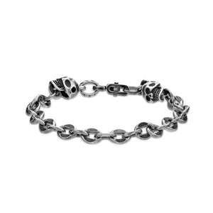 Skull Bracelet in Black Finish Stainless Steel