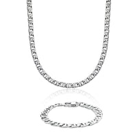 Men's 10MM Mariner Chain Gift Set in Stainless Steel, 22" + 9"