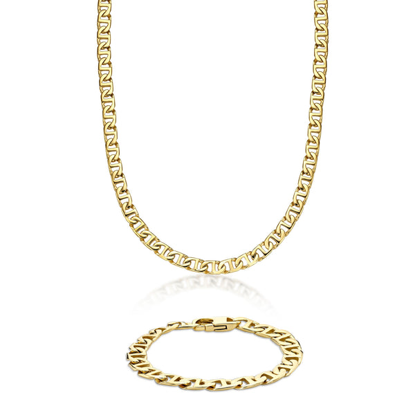 Men's 10MM Mariner Chain Gift Set in Stainless Steel, 22" + 9"