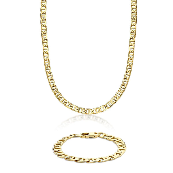 Men's 10MM Mariner Chain Gift Set in Stainless Steel, 22" + 9"