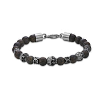 Skull Bracelet in Black Ion Plated Stainless Steel