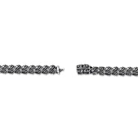 Skull Ornate Link Bracelet in Black Ion Plated Stainless Steel