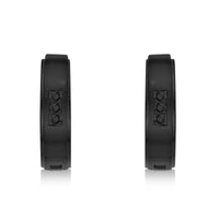 Channel Set Hoop Earring in Black Ion Plated Stainless Steel