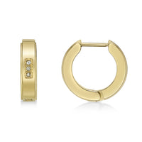 Channel Set Hoop Earring in Gold Ion Plated Stainless Steel