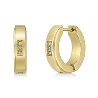 Channel Set Hoop Earring in Gold Ion Plated Stainless Steel