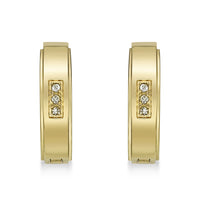 Channel Set Hoop Earring in Gold Ion Plated Stainless Steel