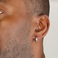 Channel Set Hoop Earring in Stainless Steel