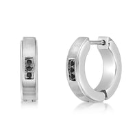 Channel Set Hoop Earring in Stainless Steel