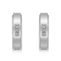 Channel Set Hoop Earring in Stainless Steel