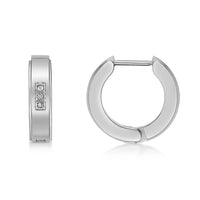 Channel Set Hoop Earring in Stainless Steel