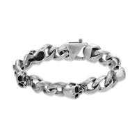 Skull Bracelet in Steel Finish Stainless Steel