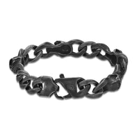 Skull Bracelet in Antique Black Finish Stainless Steel