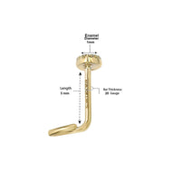 10K Gold Screw Evil Eye Nose Ring - 20G
