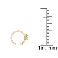 14K Gold Three-Stone Multi-Purpose Clicker - 20G