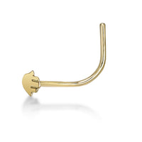 14K Gold Screw Hamsa Nose Ring - 20G