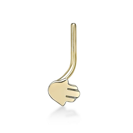 14K Gold Screw Hamsa Nose Ring - 20G