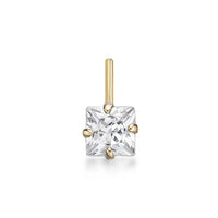 14K L-Shaped Cubic Zirconia Nose Ring - 20G