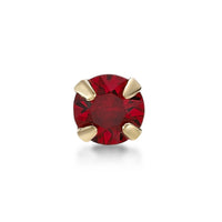14K Stragiht Bone Red Swarovski Nose Stud - 20G
