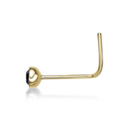 14K Curved Purple Swarovski Nose Ring - 20G