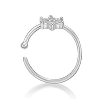 14K FlowerOpen Hoop Nose Ring - 22G
