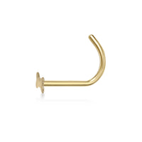 14K Dog Bone Curved Nose Ring - 20G
