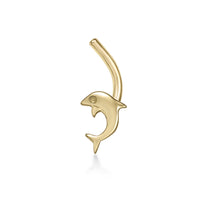 14K Dolphin Curved Nose Ring - 20G