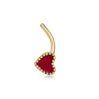 14K Heart Curved Nose Ring - 20G