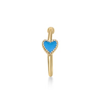 14K Open Hoop Heart Nose Ring - 20G