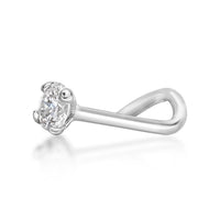 14K Gold Screw Diamond Nose Ring - 18G