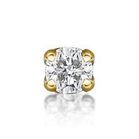 14K Gold Straight Bone Diamond Nose Ring - 18G