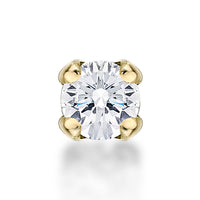 14K Gold Straight Bone Diamond Nose Ring - 18G