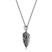 Lion Shield Pendant in Antique Finish Stainless Steel