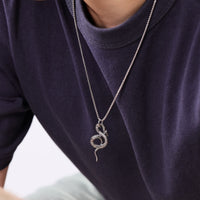 Snake Pendant in Antique Finish Stainless Steel
