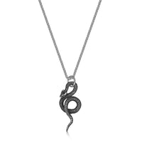Snake Pendant in Antique Finish Stainless Steel