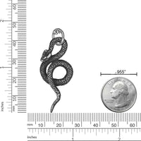 Snake Pendant in Antique Finish Stainless Steel
