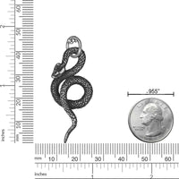 Snake Pendant in Antique Finish Stainless Steel