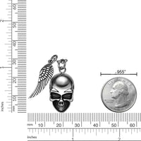 Skull Wing Pendant in Black Ion Plated Stainless Steel