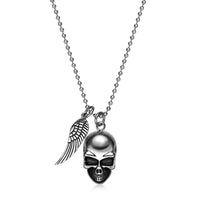 Skull Wing Pendant in Black Ion Plated Stainless Steel