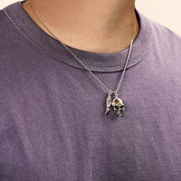 Skull Wing Pendant in Black Ion Plated Stainless Steel