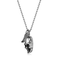 Skull Wing Pendant in Black Ion Plated Stainless Steel