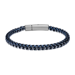 Men's Blue Ion Plated Stainless Steel Curb Bracelet, 8.5