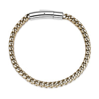 Men's Gold Ion Plated Stainless Steel Curb Bracelet, 8.5