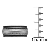 Grooved Band Ring in Antique Silver Finish Stainless Steel