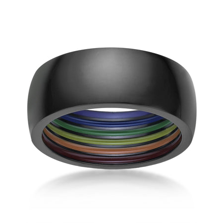 Rainbow Ring in Black Ion Plated Stainless Steel