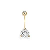 10K Yellow Gold 8 MM Cubic Zirconia Belly Ring